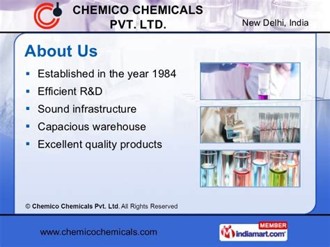Chemico International Pvt Ltd Company Profile .